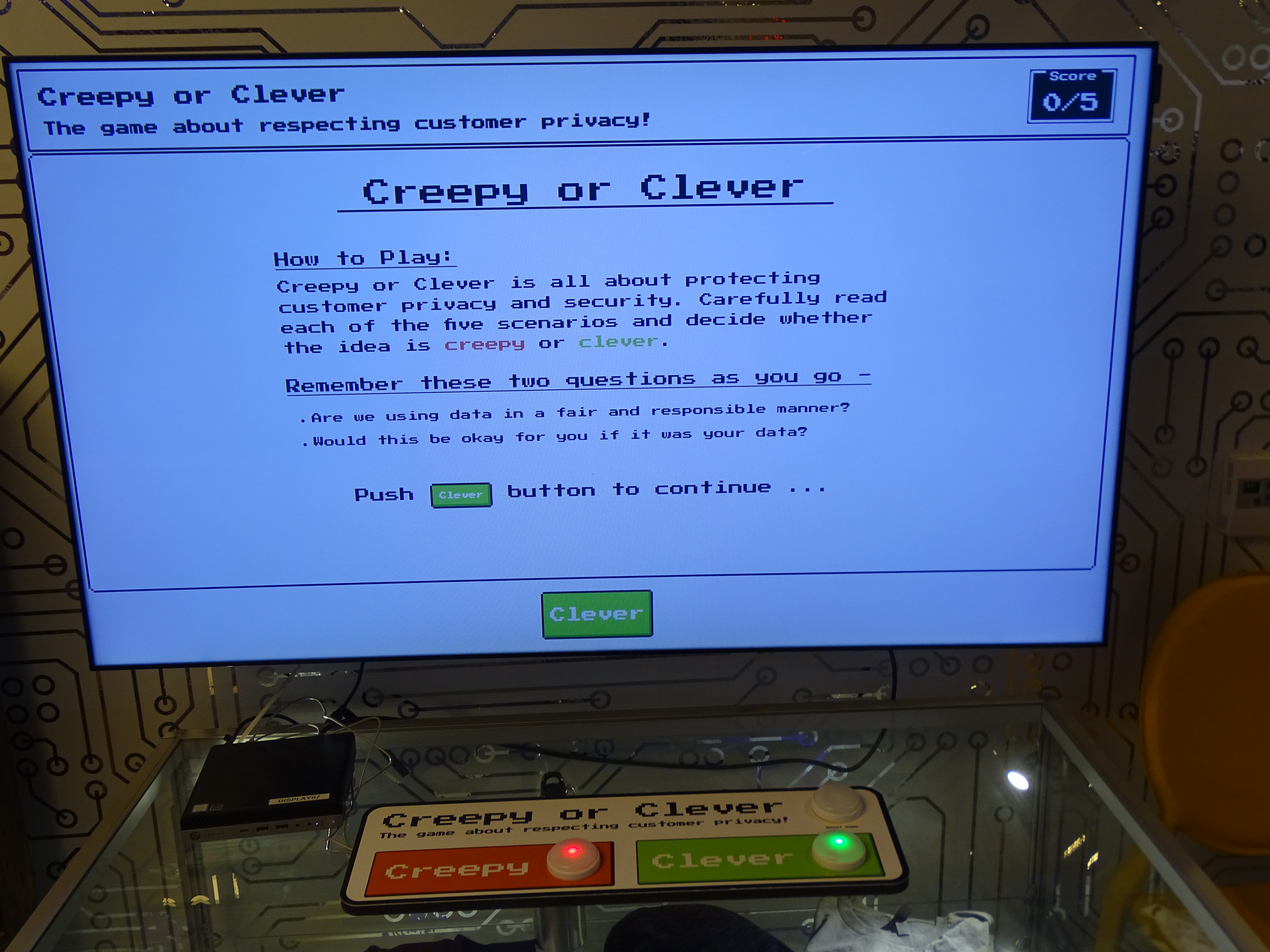 Creepy or clever game